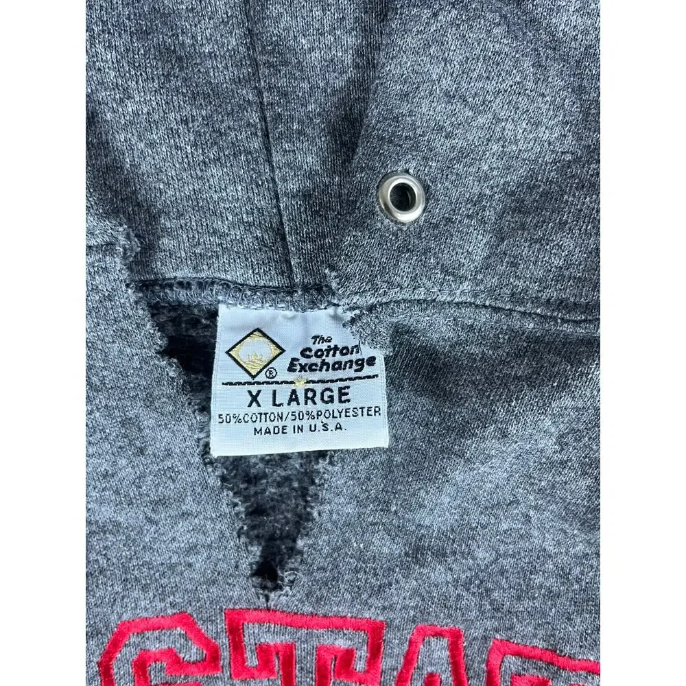 Vintage NC State Wolfpack Hoodie Mens XL Gray College Sports USA Made Sweatshirt